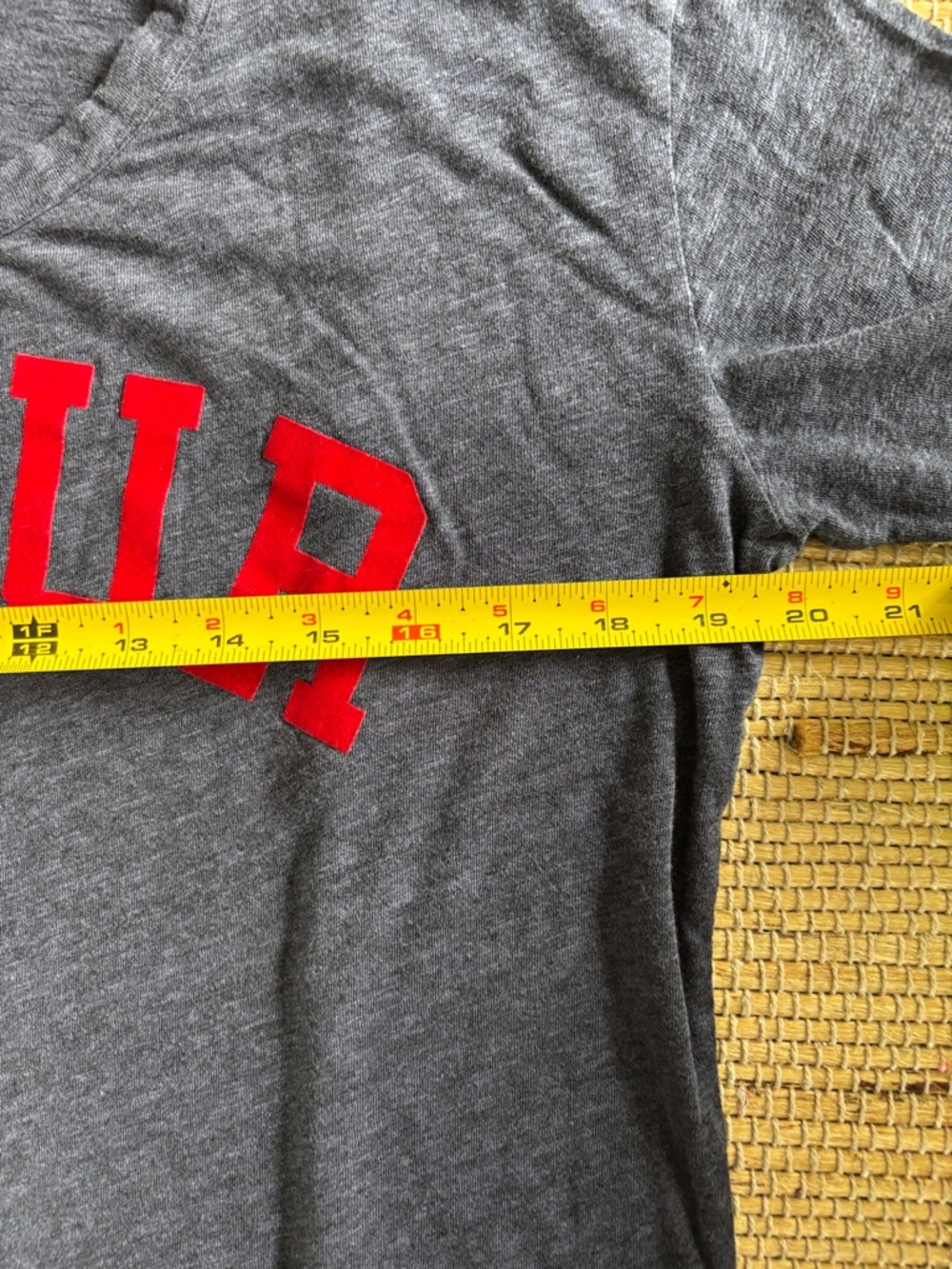 Zadig & Voltaire Dark Navy Blue Long-Sleeve Tee with Red AMOUR Velvet Appliqué - Picture 8 of 9